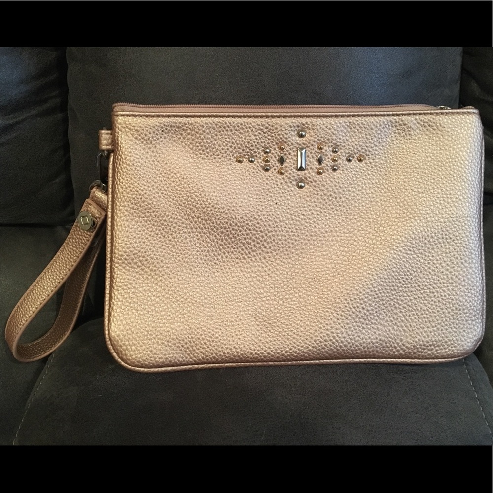 Rubie mini wristlet w/gems rose gold